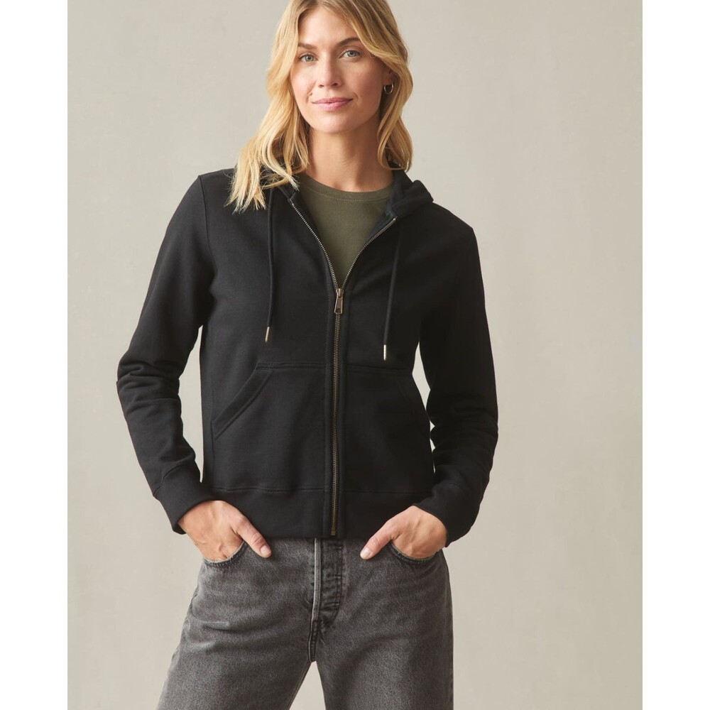 American Giant Hoodie Womens Small Black Classic Full Zip Relaxed 2.0 Heavy USA